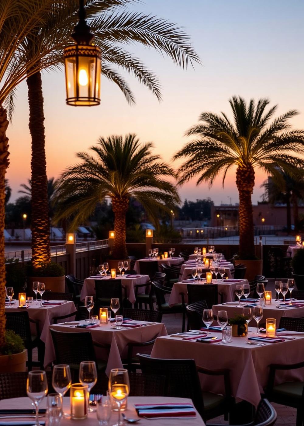 Terrace at dusk in Agadir